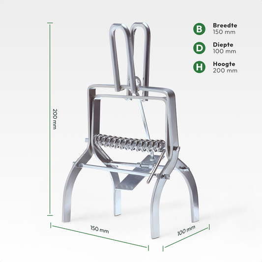 Hoe diep moet je een mollenklem plaatsen?